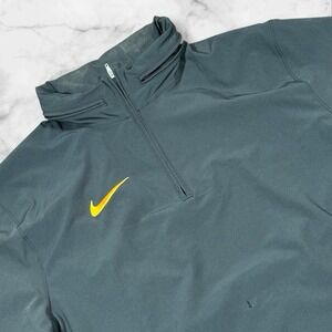 NWT Nike Men's Short Sleeve Woven Coach Jacket Black Size Medium Longhorn Yellow